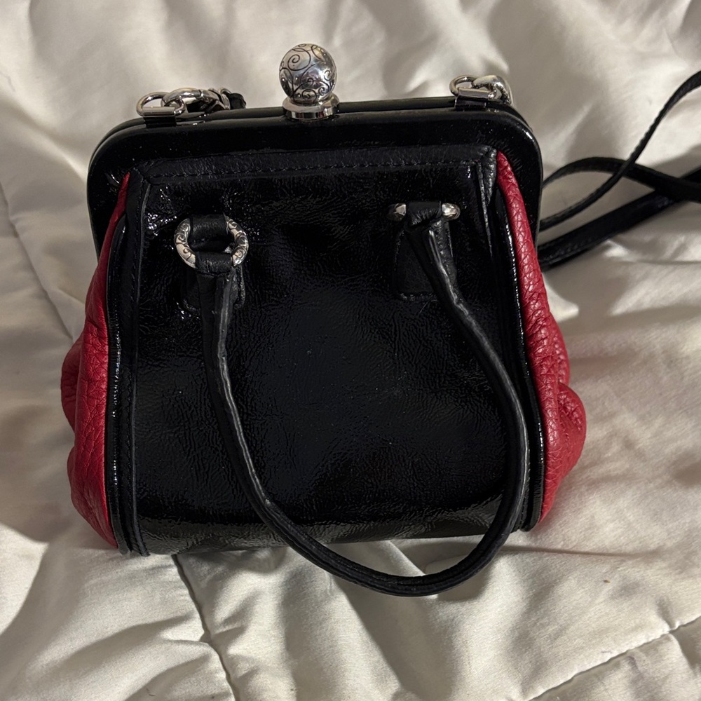 Brighton Leopard Print and Red Leather Mini Purse with Crossbody Strap - Picture 5 of 10